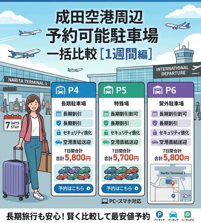 成田空港一括比較（1～3日編）